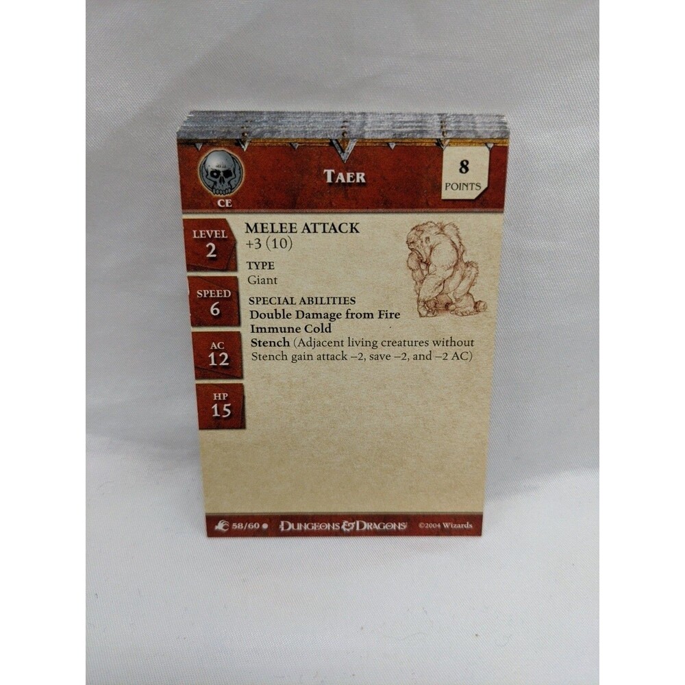 Lot Of (16) Dungeons And Dragons Abberations Miniatures Game Stat Cards